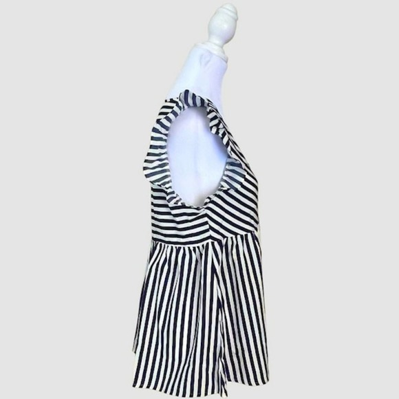 SHEIN Maternity Ruffled Sleeve Peplum Top Blue & White Striped, NWOT-Size Small - Picture 4 of 7